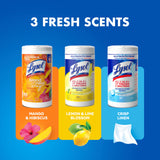 Lysol Disinfectant Wipes Bundle, Dorm Room Essentials, Multi-Surface Cleaning Wipes, For Disinfecting & Cleaning, Lemon & Lime Blossom, Crisp Linen