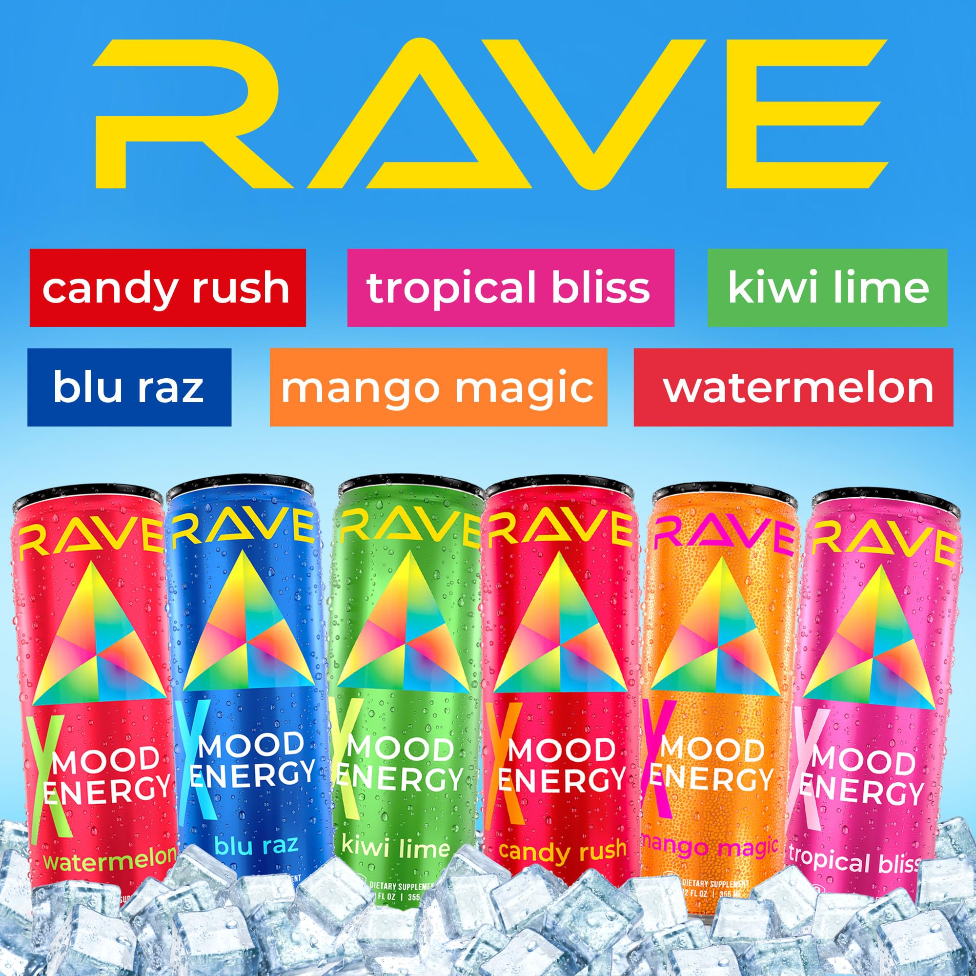 RAVE Mood Energy Drink is Mind Blowingly Different. With Mood-Boosting Functional Mushrooms, Nootropics, Adaptogens & B Vitamins. Experience Mind