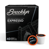 Brooklyn Beans Express-O Gourmet Coffee Pods - Compatible with Keurig 2.0 K Cup Brewers, 40 Count, Rich and Bold Espresso