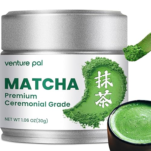 Venture Pal Superior Ceremonial Grade Matcha Powder, 100% Pure First Harvest Matcha Powder, Shade Grown Green Tea - Vegan, Gluten-Free, No Additives