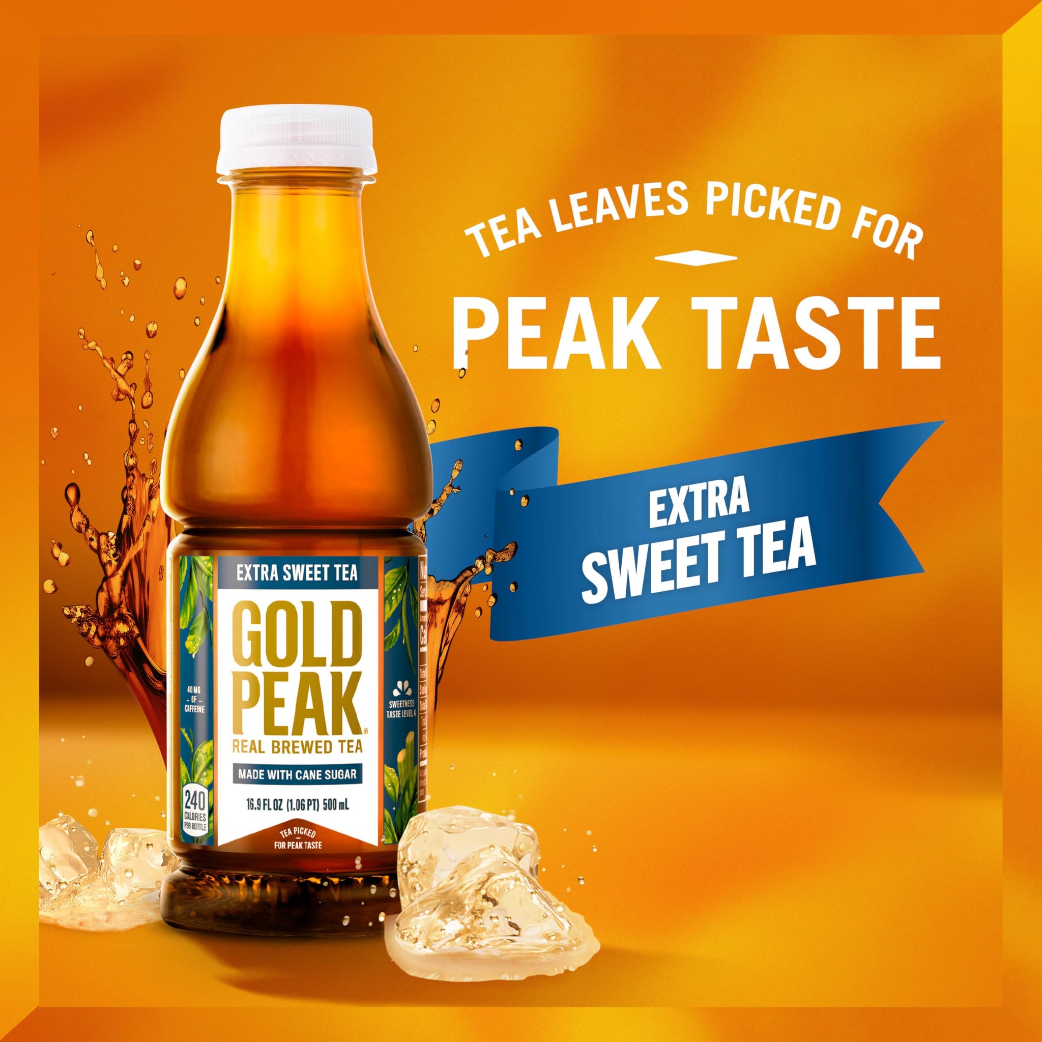 Gold Peak Extra Sweet Iced Tea, Sweet Tea Bottles, 16.9 fl oz, 6 Pack