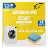 Air Jungles Washing Machine Cleaner Tablets 24 Count, Lemon Scent, Deep Cleaning, Dirt Remover, Clean Laundry Washer Drum and Tub, Compatible