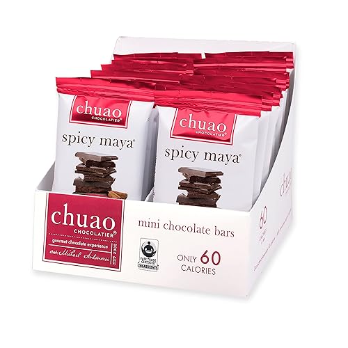 Chuao Chocolatier Spicy Maya Dark Chocolate Bars | Gourmet Cinnamon Cayenne Artisan No Preservatives | 24 Pack (0.39 oz each)