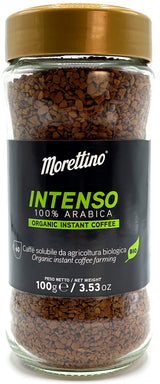 Morettino Intenso Sicilian Organic Instant Coffee, Arabica, Italian Roasted from Sicily, 3.53 oz (100g)