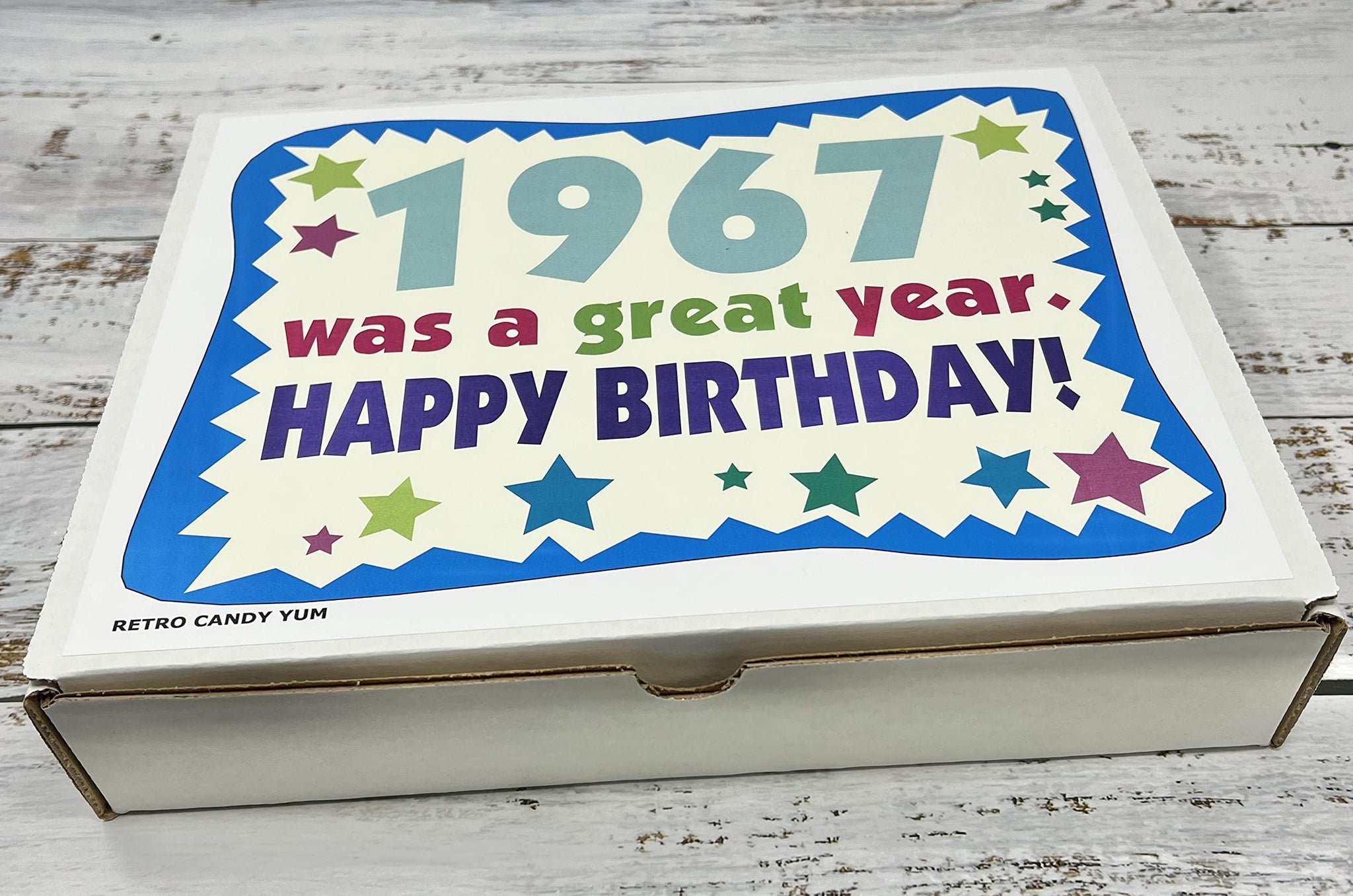 RETRO CANDY YUM ~ 1967 59th Birthday Gift Box Assortment of Nostalgic Candy from Childhood for 59 Year Old Man or Woman Born 1967