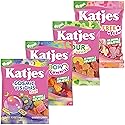 Katjes Vegan Gummy Candy Assortment, 4.9 oz Bags, 4 Flavor Pack - Rainbow Sour Wild Free Cosmic Visions Chewy Gummies - Gelatin-Free, Plant Based