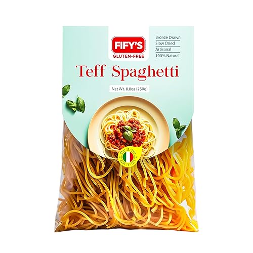 FIFY'S GLUTEN-FREE Teff Spaghetti Pasta - All Natural, Nutrient-Rich Gluten Free Spaghetti with Ancient Grain Teff and Rice Flour - Made in Italy