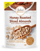 Salad Pizazz Almond Toppings, Snack Mix and Salad Topping, Non-GMO, No Artifical Flavors or Colors, Resealable Bag, Honey Roasted, 3.5 Ounce
