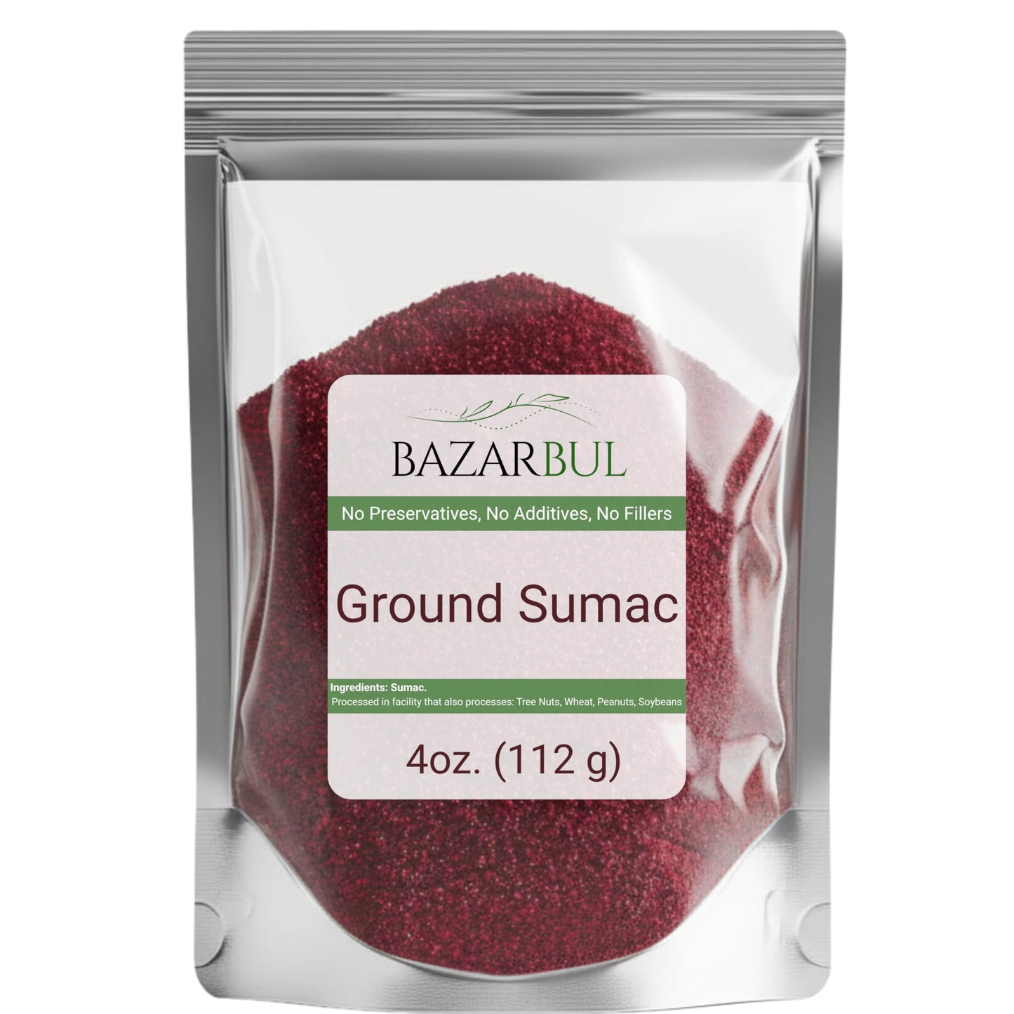 BAZARBUL Pure Sumac Spice Powder, 100% Authentic Turkish Seasoning, Non-GMO, No Salt Added, Organic, 4 oz Resealable Bag