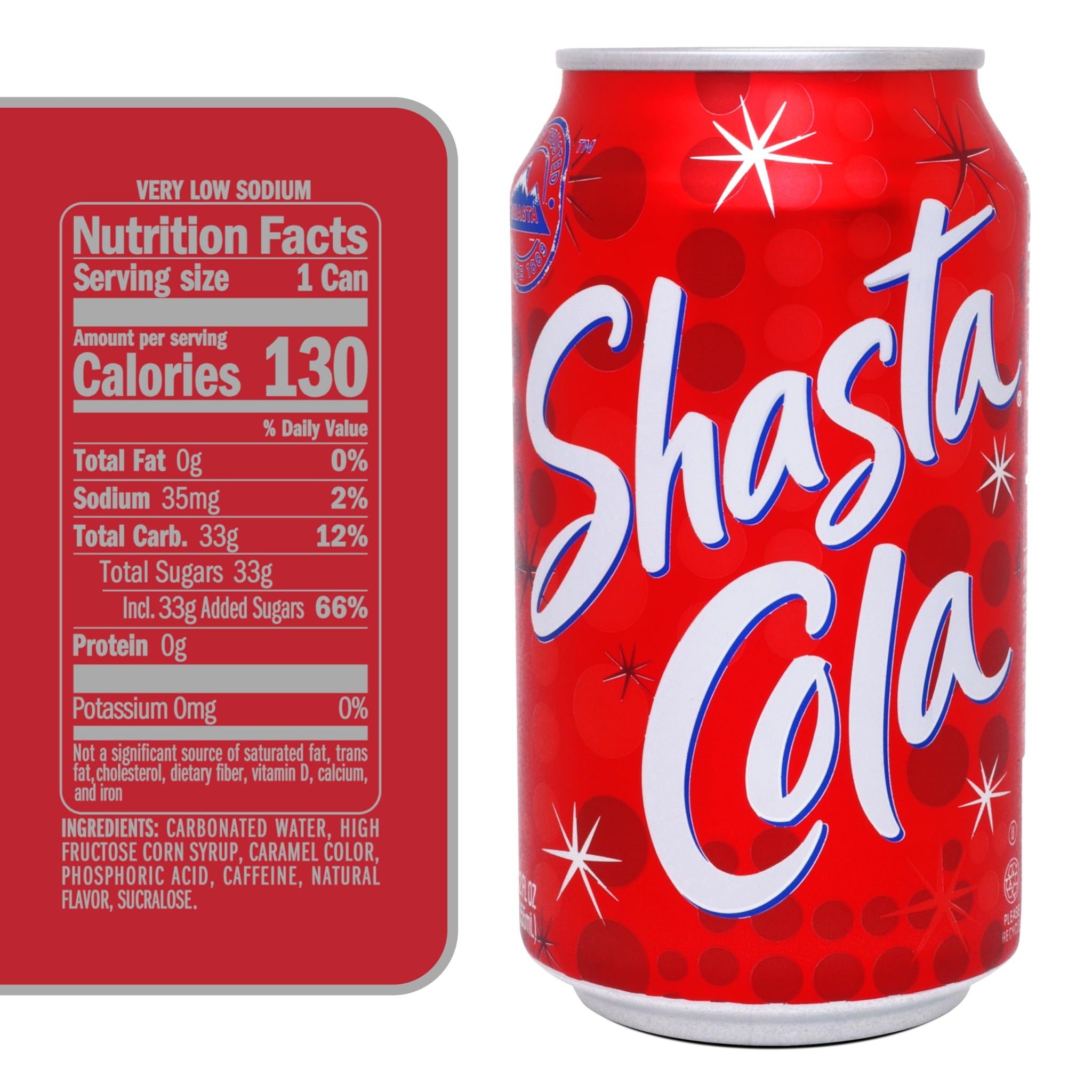 Shasta Cola | 12-Pack of 12oz Cans | Classic Bold Cola Taste | Caffeinated Soda | Crisp & Refreshing