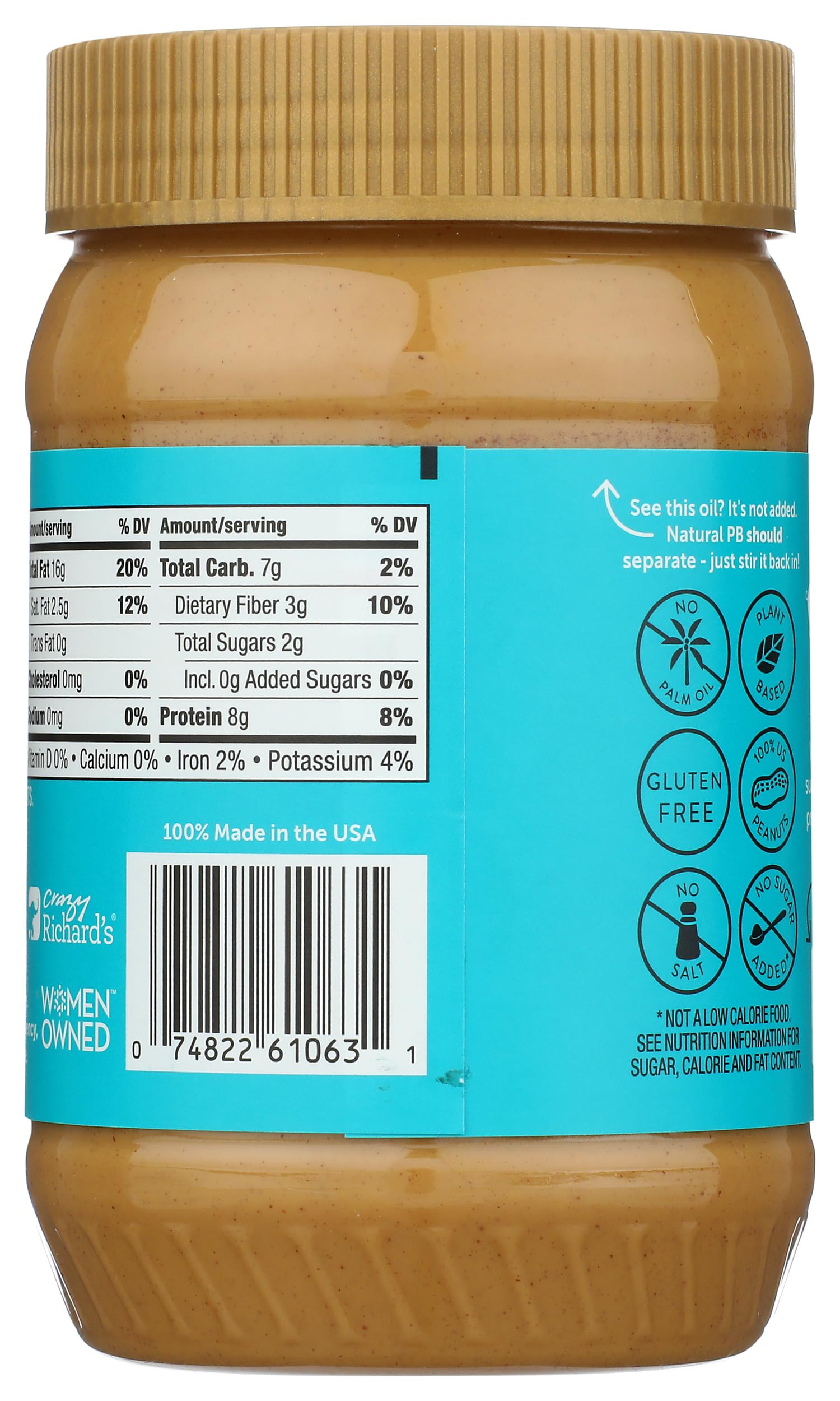 Crazy Richard's NUT_BUTTER (16 Ounce (Pack of 1), Creamy)