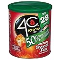 4C Reduced Sugar Powdered Drink Mix Canisters, Iced Tea, 28 Quarts, Family Sized Canister, Thirst Quenching & Refreshing Flavors (Sweet Tea, 36.9