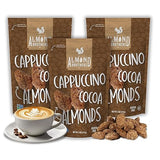 Almond Brothers Roasted Almonds - Pack of 3, 5 oz - Hand Crafted Cappuccino & Cocoa Almonds, Gluten-Free, Non-GMO