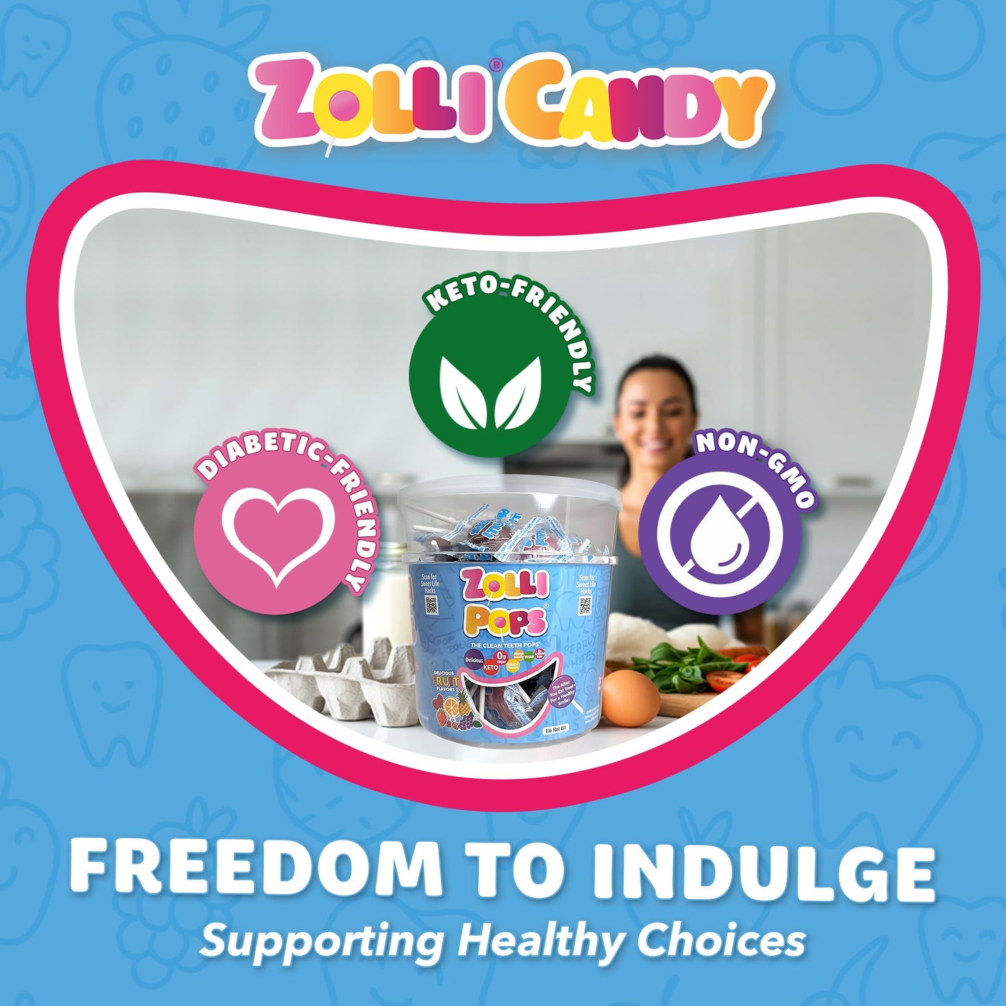 Zollipops Clean Teeth Pops Sugar Free Candy with Xylitol, Dye-Free Lollipops - Keto & Diabetic-Friendly, Dentist-Approved Treats for Kids (Natural