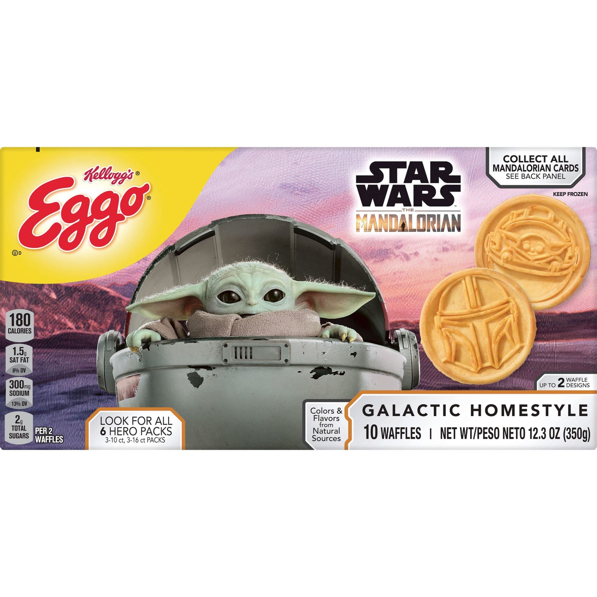 Eggo Star Wars Frozen Waffles, Frozen Breakfast, Resealable, Kids Snacks, Galactic Homestyle, 12.3oz Box (10 Waffles)