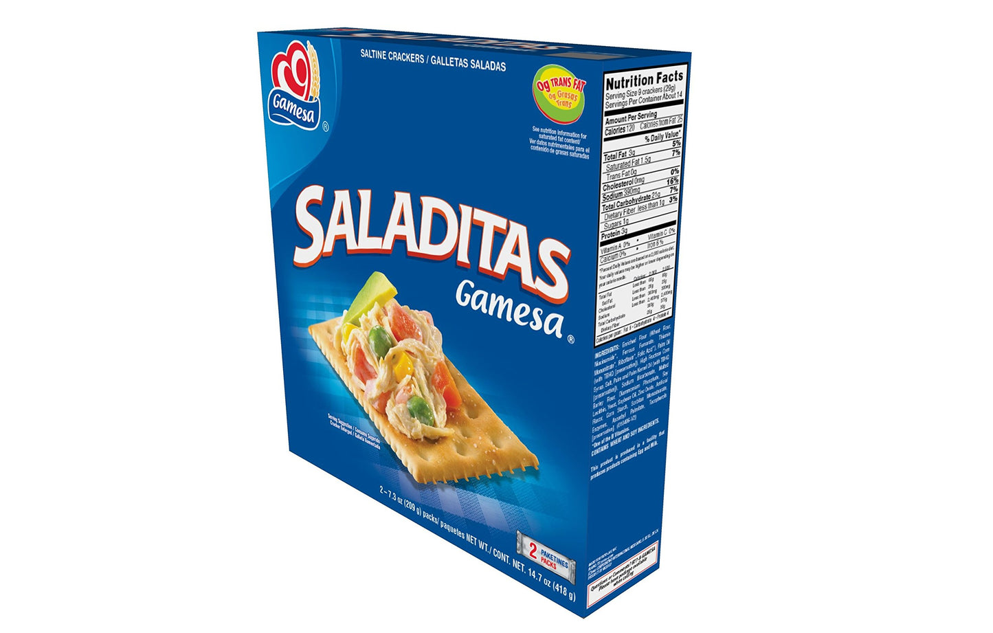Gamesa, Saladitas Cracker, 14.70 Ounce