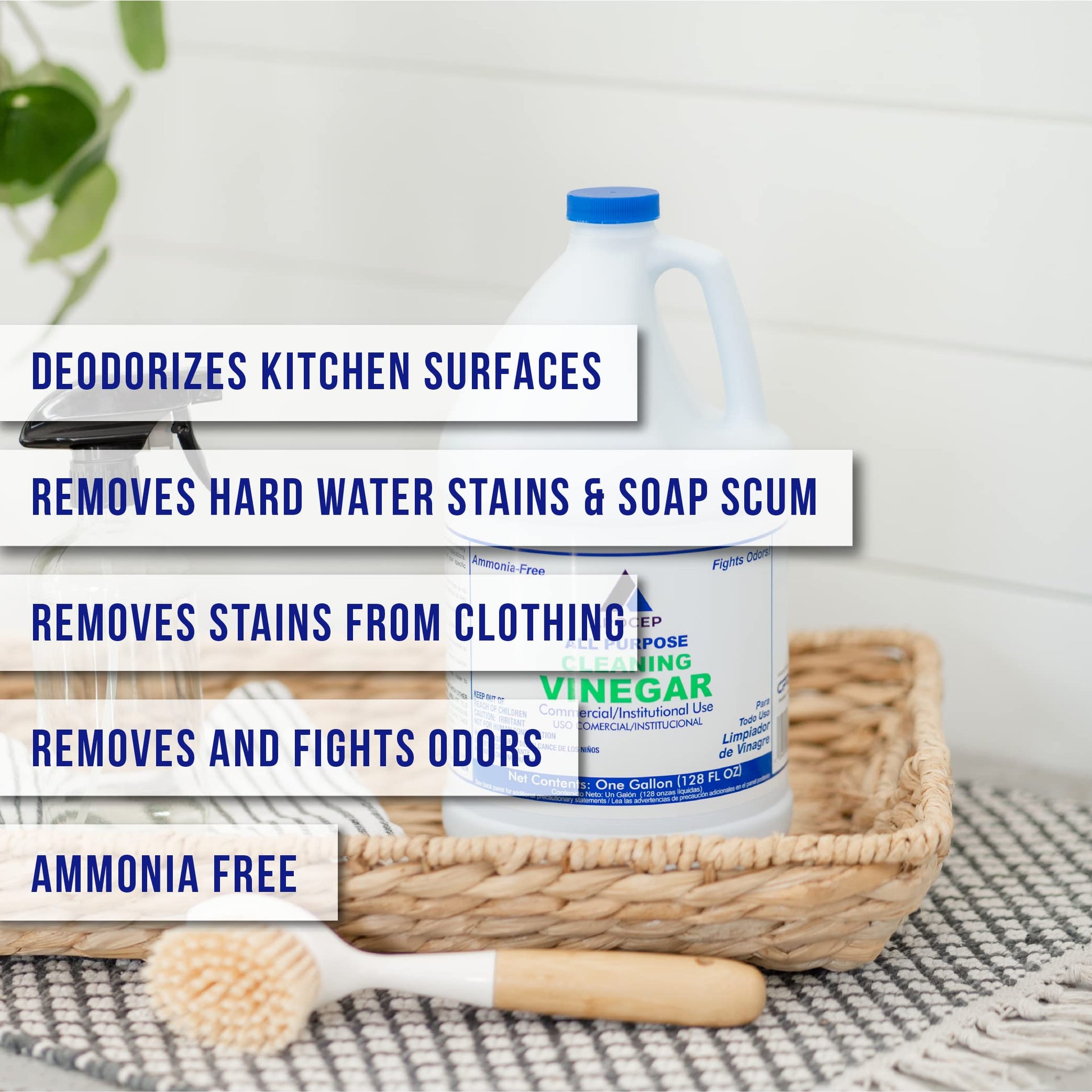 CPDI All-Purpose White Vinegar Cleaning Solution, 1 Gallon, Multi-Surface Cleaner for Hard Water Stains, Bathroom and Kitchen Surfaces, and Clothes