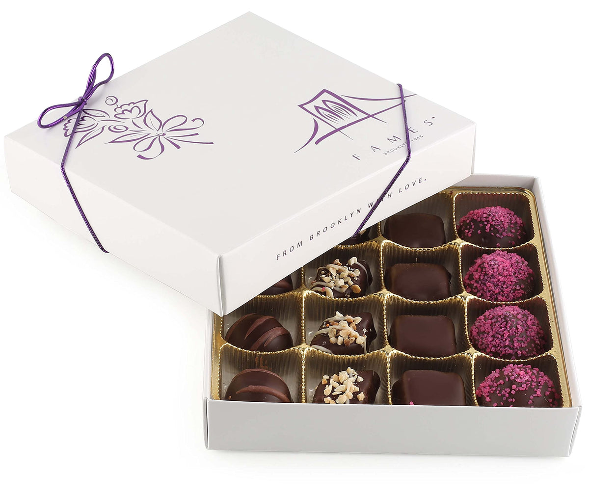 Box of Chocolates Gift for Mom - Kosher Dairy Free, Vegan Chocolate Gift Box - 16 Pc Handcrafted Truffle Candy Assortment - Mom Birthday