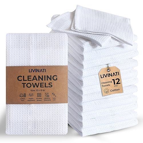 White Cotton Cleaning Rags For Housekeeping - Trapos Paños De Limpieza Reutilizables - Kitchen Bar Shop Towel Dish Mop Wash Cloth For House Dust