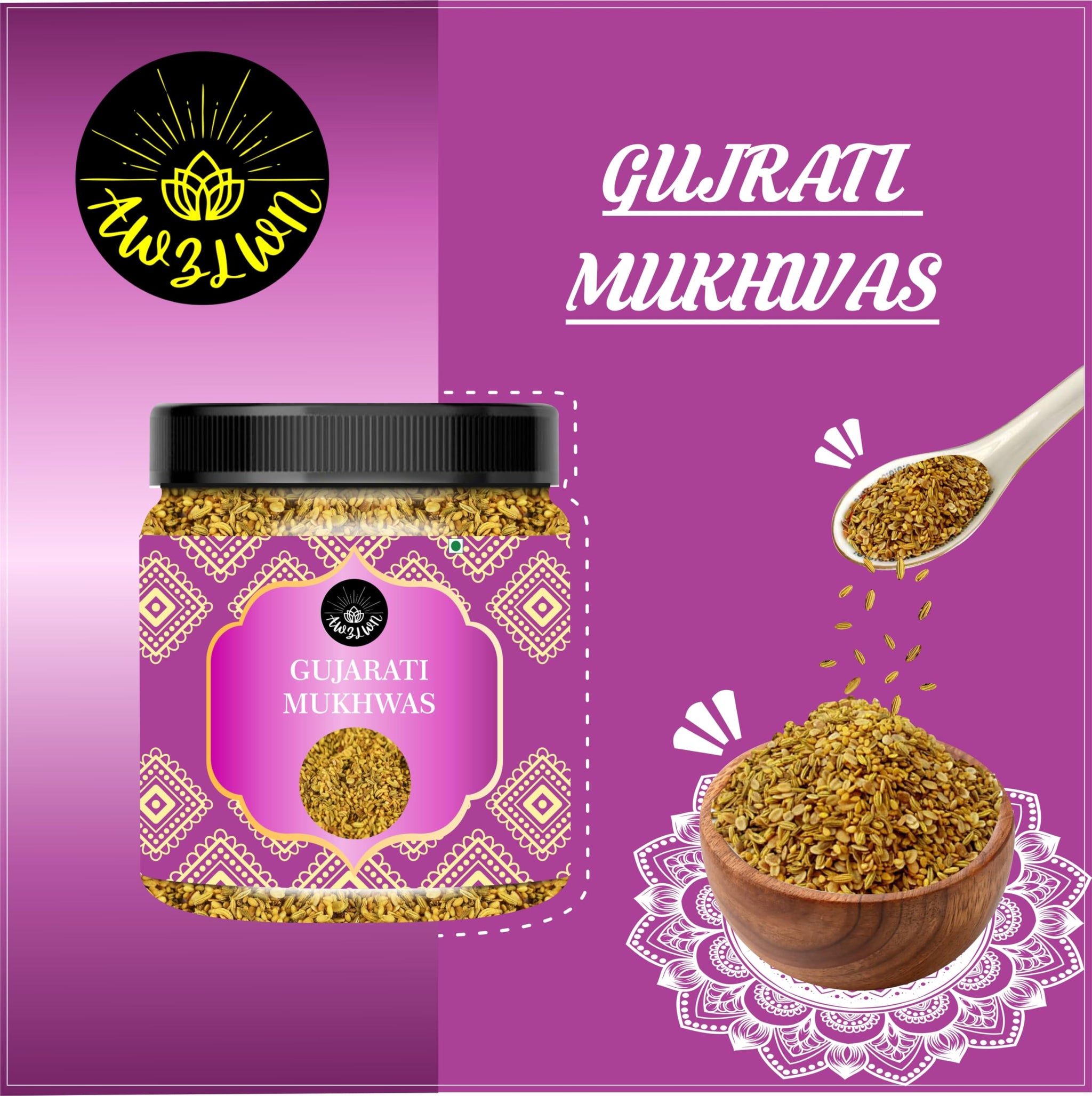 AWZLWN Natural Gujarati Mukhwas 1.76 OZ (50 GM) | Set oF 1 | AWZLWN