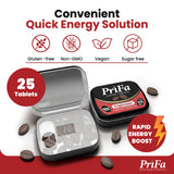 PriFa Espresso Coffee Tablets - Water-Free Coffee, Instant Coffee On-The-Go, Sugar-Free, Pocket-Friendly, Portable Caffeine Boost - 30mg Caffeine, 25
