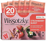 Wissotzky Strawberry Burst Herbal Tea, 20 Tea Bags | Fruity Blend | Caffeine Free Tea | Antioxidant Rich