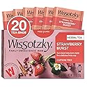 Wissotzky Strawberry Burst Herbal Tea, 20 Tea Bags | Fruity Blend | Caffeine Free Tea | Antioxidant Rich