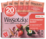 Wissotzky Strawberry Burst Herbal Tea, 20 Tea Bags | Fruity Blend | Caffeine Free Tea | Antioxidant Rich