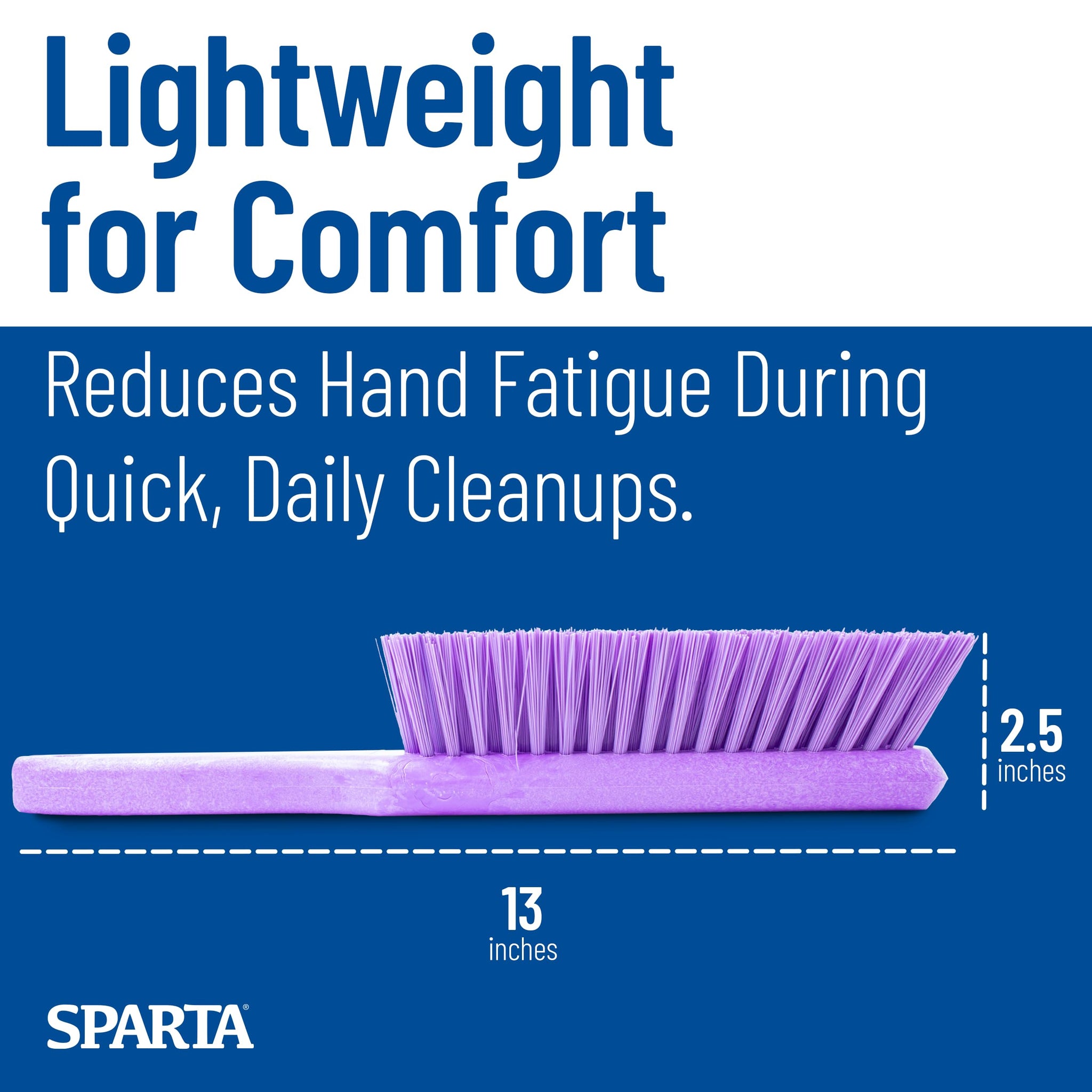 SPARTA 8 Inch Soft Counter Brush with Polyester Bristles and 5 Inch Handle, Color Coded Handheld Broom for Tables Countertops and Foodservice