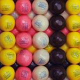 Banana Split Gumballs - 1 Inch Large Bubble Gum Balls - 1.7 LB Resealable Bag Double Bubble Chewing Gum - Vanilla Chocolate Strawberry Banana Flavors