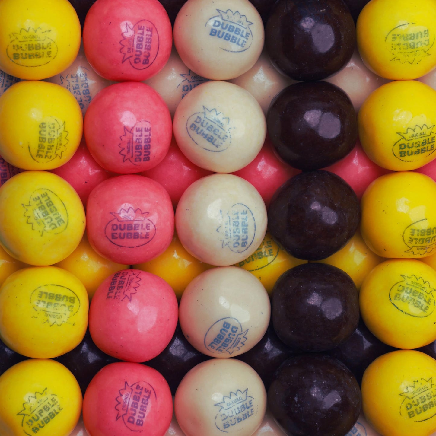 Banana Split Gumballs - 1 Inch Large Bubble Gum Balls - 1.7 LB Resealable Bag Double Bubble Chewing Gum - Vanilla Chocolate Strawberry Banana Flavors