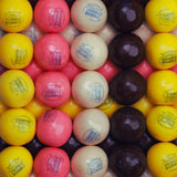 Banana Split Gumballs - 1 Inch Large Bubble Gum Balls - 1.7 LB Resealable Bag Double Bubble Chewing Gum - Vanilla Chocolate Strawberry Banana Flavors