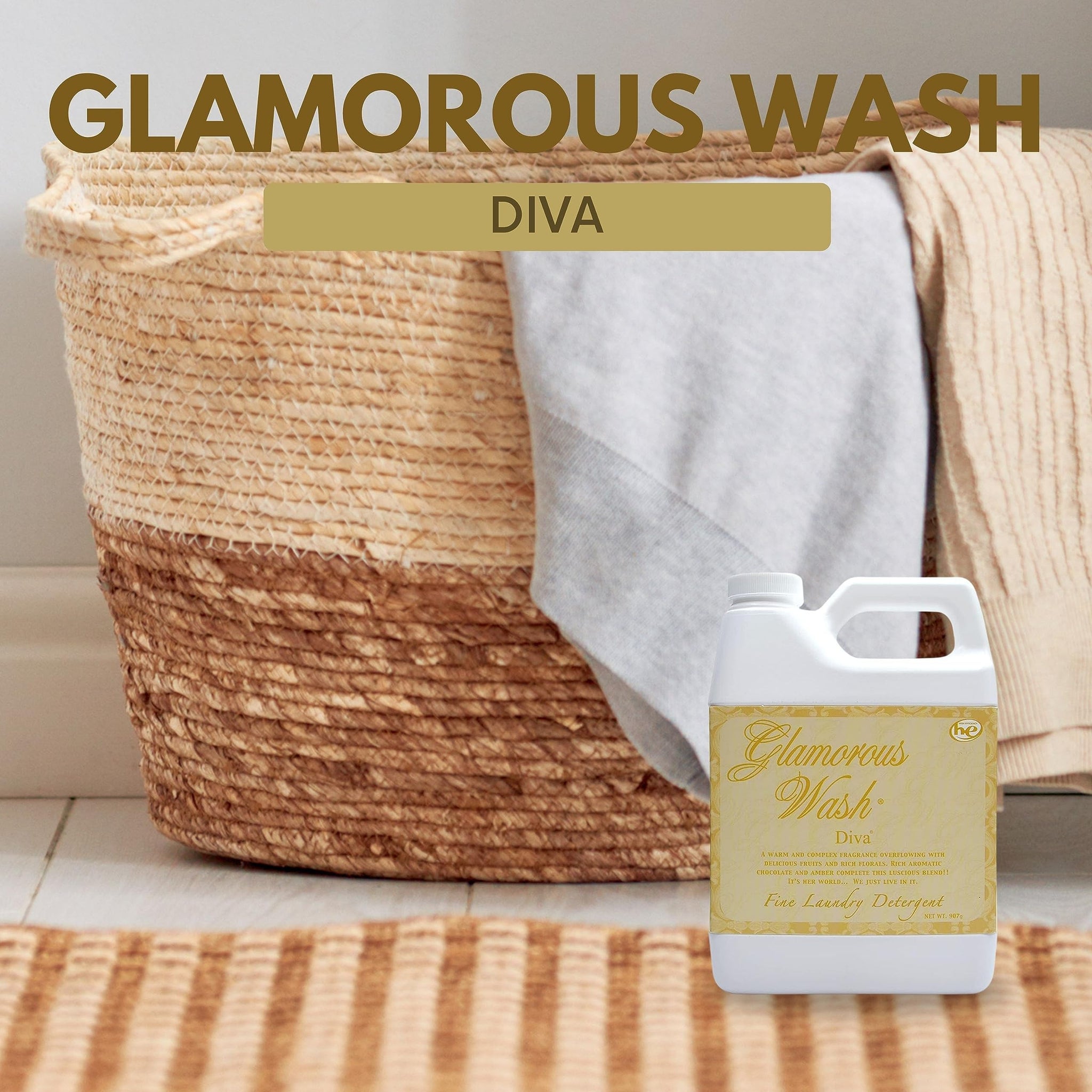 Worldwide Nutrition Bundle Compatible with Tyler Candle Company Glamorous Wash Diva Laundry Liquid Detergent - Diva Scented Luxury Detergent - Hand