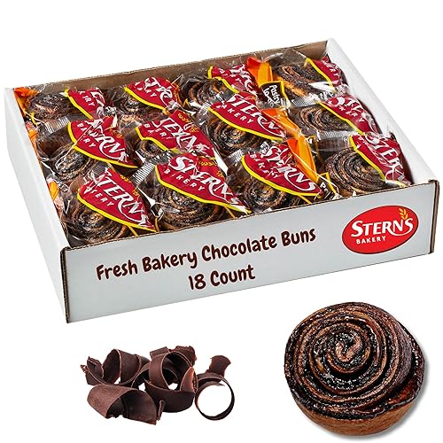 Chocolate Breakfast Pastries | 18 Cookies Individually Wrapped | Chocolate Bun Snack Cakes | On the Go Snacks for Kids & Adults | Great Travel Food |