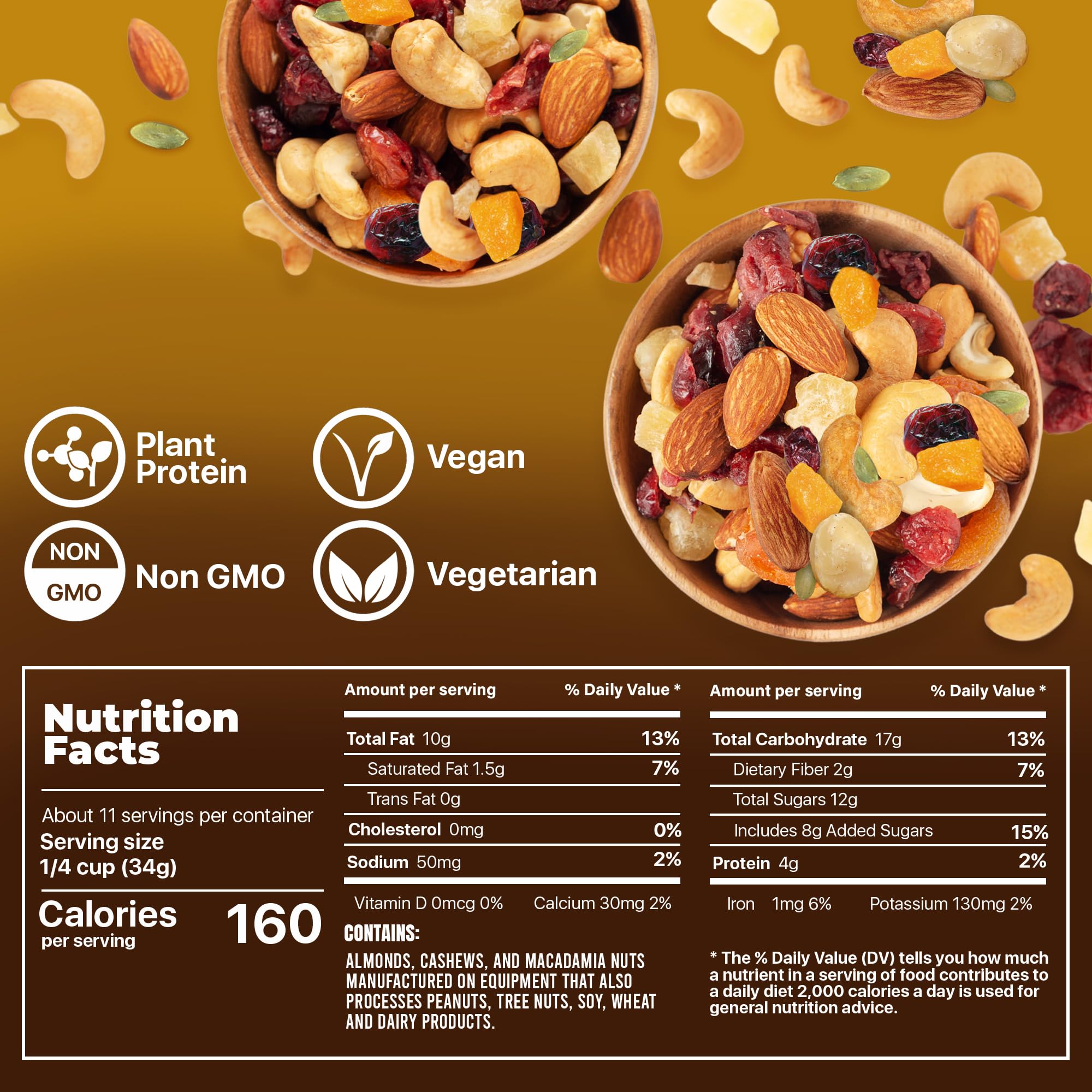 Premium Orchard Deluxe Mango Mania | Macadamia Nut Blend | Tropical Trail Mix | Gluten Free Fruit and Nut Mix | Healthy Snacks For the Whole Family