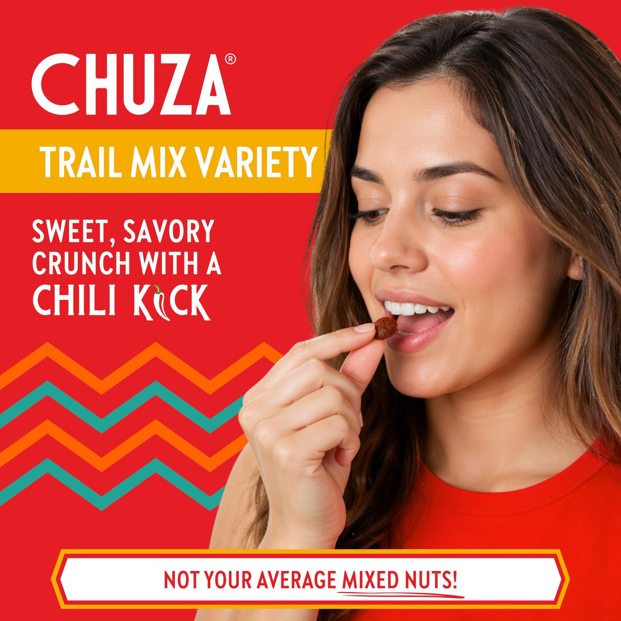 CHUZA Spicy Trail Mix Variety Pack (Barrio + Tropical + Clasico, 4 oz. Pack of 3) - Mexican Snacks Style Sweet Chili Nuts & Dried Fruit, Spicy Nuts