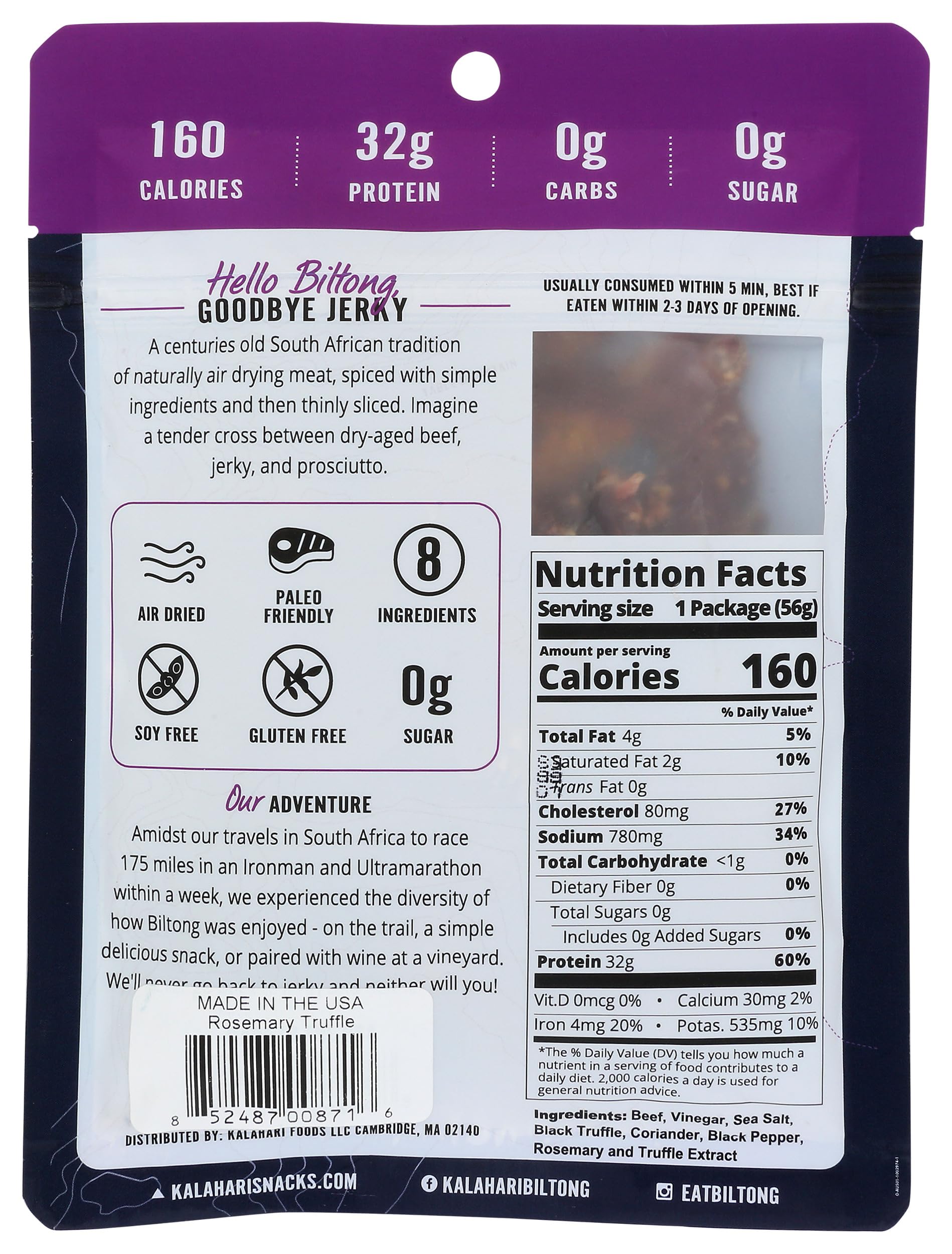 Kalahari, Jerky Beef Kalahari Biltong Rosemary Truffle, 2 Ounce