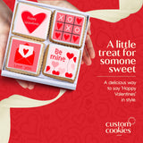 Happy Valentines Day Cookies Gift Basket, Decorated Vanilla Sugar Cookie Greeting Card, Unique Cool Food Gift Box, For Him, Her, Boy, Girl