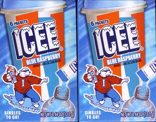Icee BLUE RASPBERRY Singles to Go (2 Boxes) 6 Packets Each
