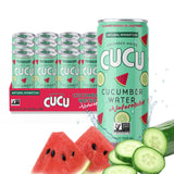 CUCU Pressed Cucumber + Watermelon Water - Real Juice from Fresh Cucumbers and Watermelons with Vitamin C, Electrolytes & Antioxidants - No Sugar