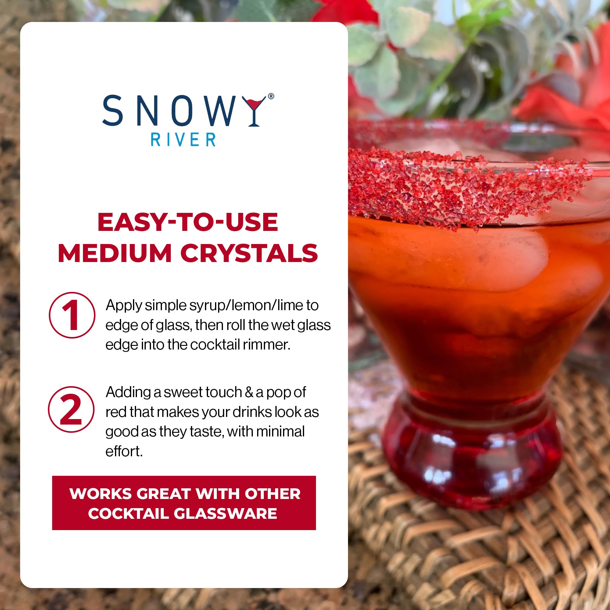 Snowy River Red Cocktail Salt, Naturally Colored Margarita Salt, Salt to Rim Glasses, Red Kosher Salt, Pretzel Salt (5lb)