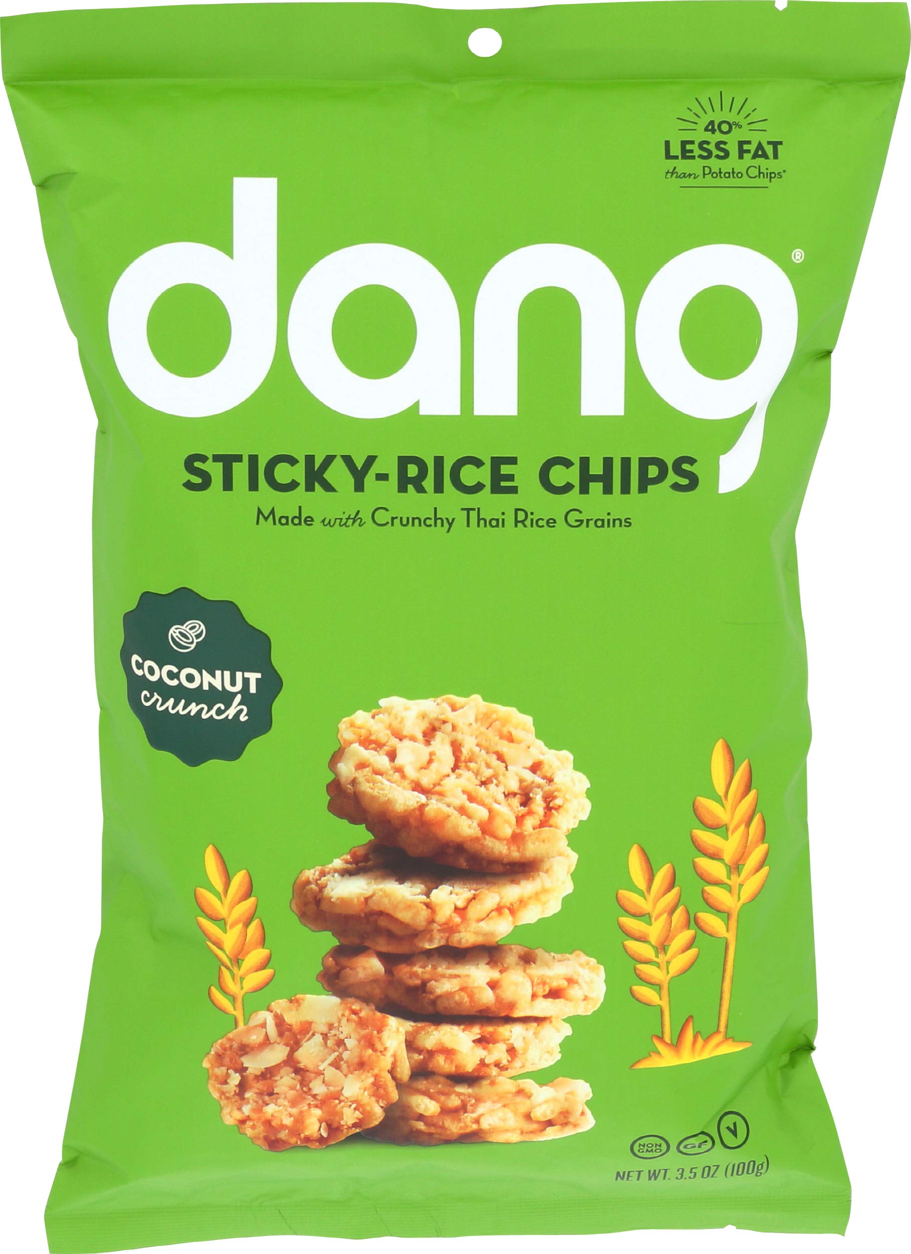 Dang Sticky Rice Chips, Coconut Crunch, 3.5 oz (1 Count), Gluten Free Rice Crisps