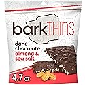 barkTHINS Dark Chocolate, Almond and Sea Salt Snacking Chocolate Bag, 4.7 oz