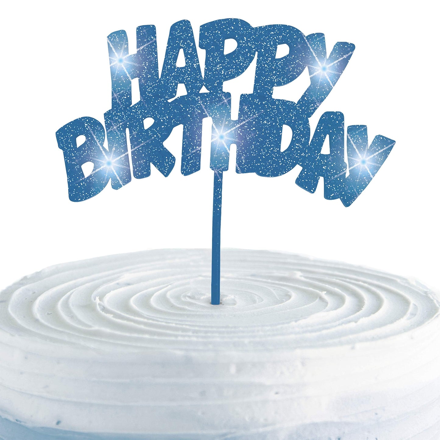 Blue Happy Birthday LED Flashing Pick - 10.25", 1 Piece - Perfect for Birthday Celebrations