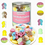 Bubs Swedish Candy Mix 8.5 OZ - Assorted Sour & Sweet Chewy Gummy & Foam Candies from Sweden - Big Skulls, Ovals, Pacifiers with Tropical, Strawberry