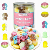 Bubs Swedish Candy Mix 8.5 OZ - Assorted Sour & Sweet Chewy Gummy & Foam Candies from Sweden - Big Skulls, Ovals, Pacifiers with Tropical, Strawberry