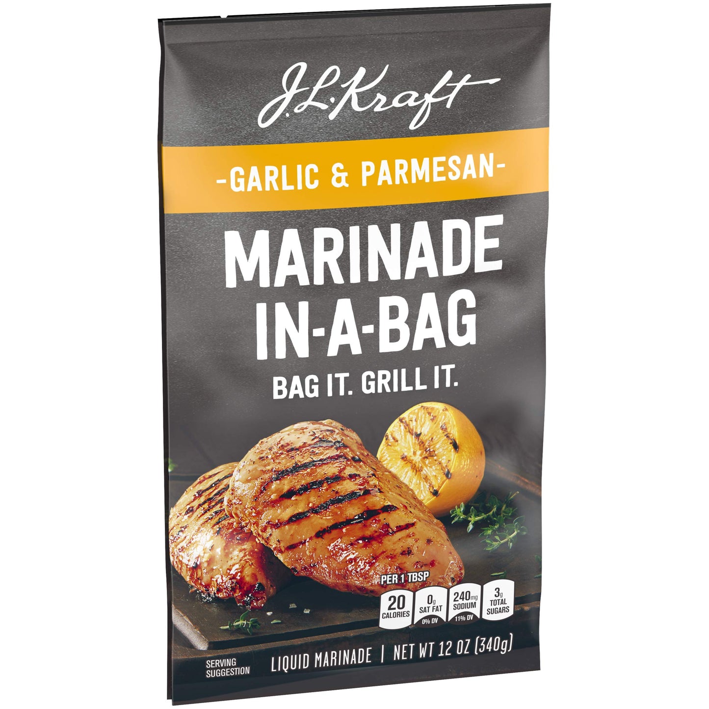 Kraft Liquid Marinade Bag, Garlic Parmesan, 12 Ounce