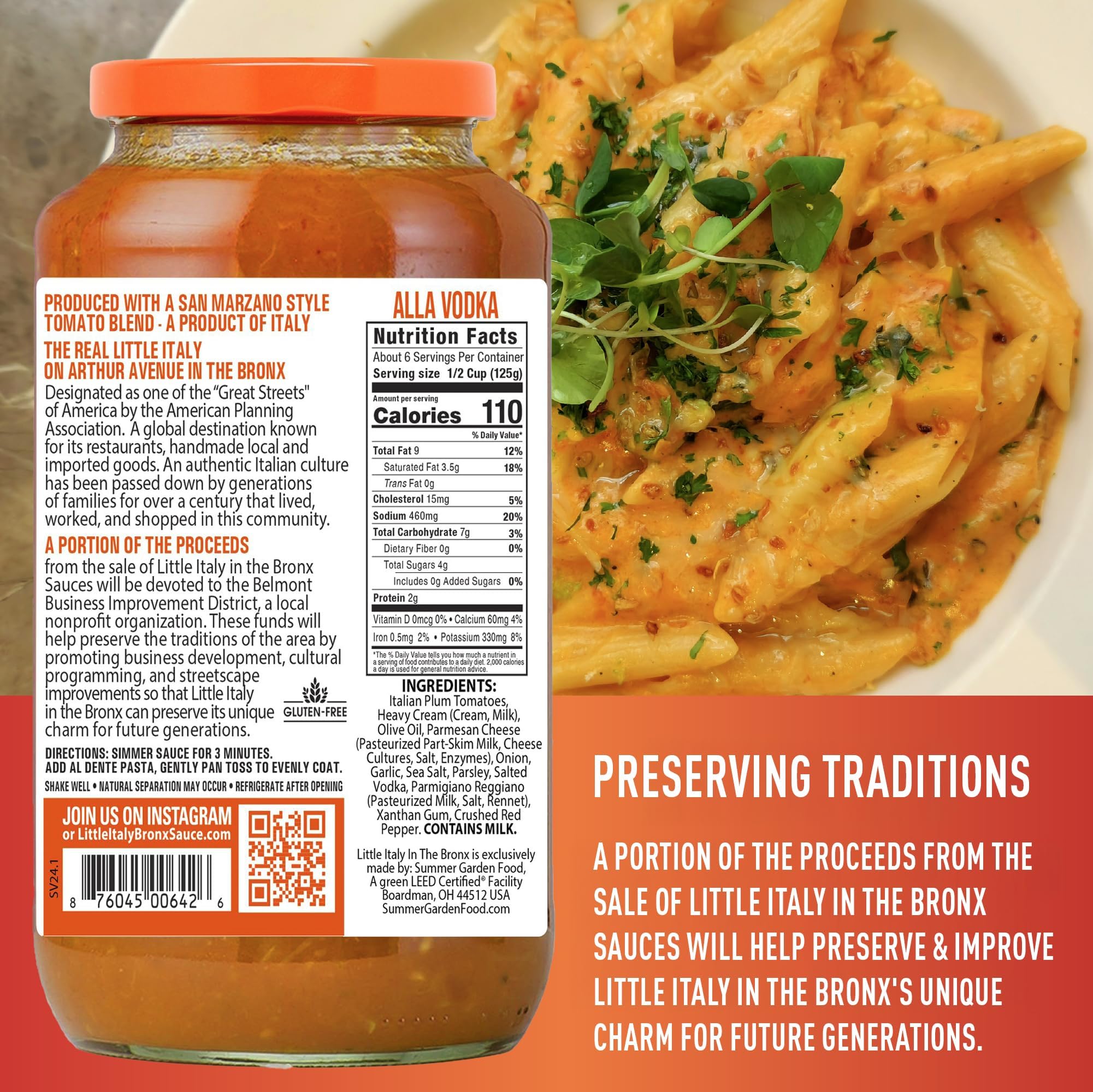 Little Italy Bronx Alla Vodka Sauce, No Sugar Added - 24 Oz (3-Pack)