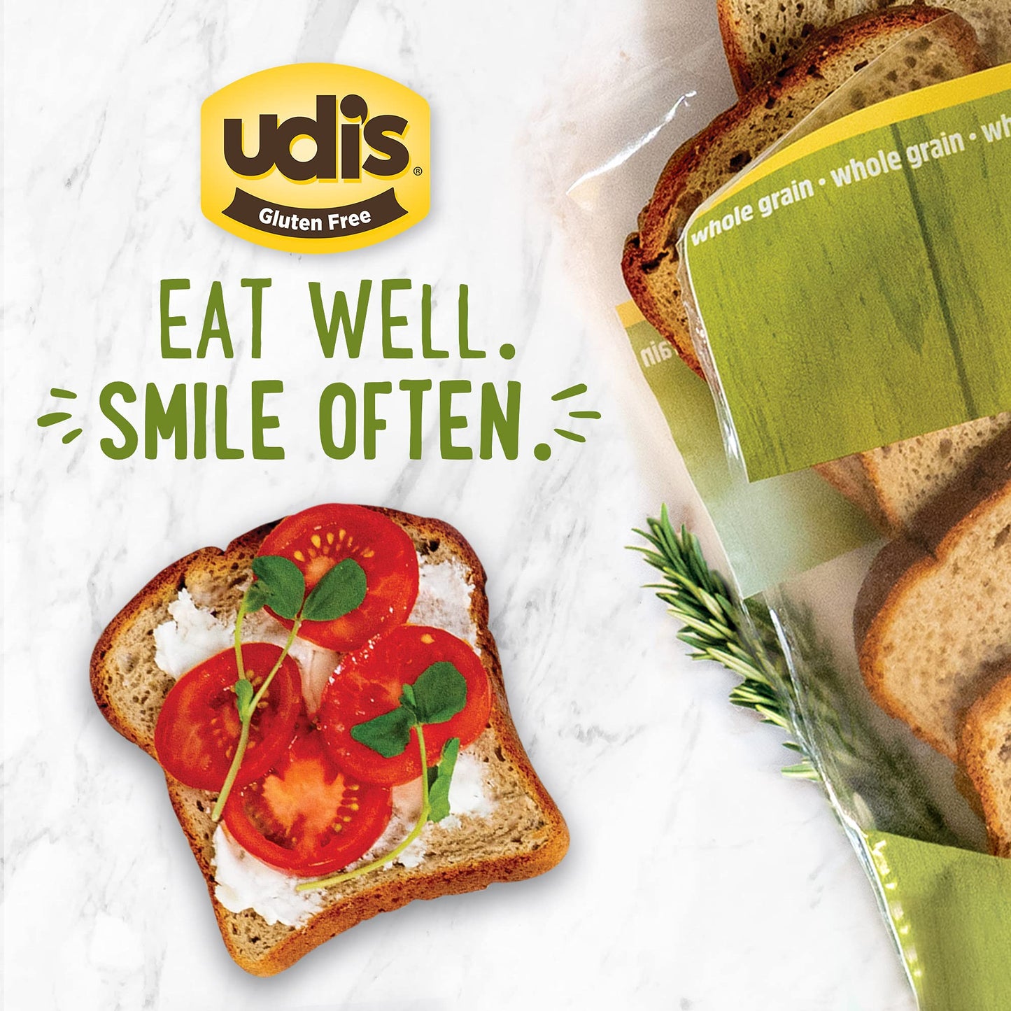Udis Gluten Free Foods Whole Grain Bread, 12 Ounce