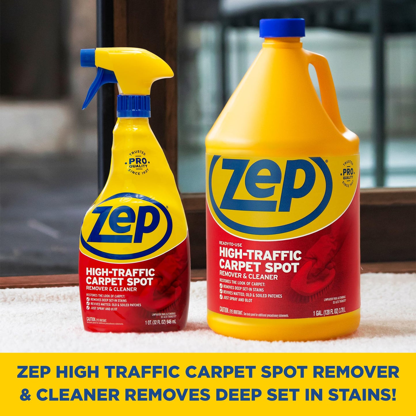 Zep High Traffic Carpet Cleaner - 1 Gallon - Penetrating Formula Removes Deep Stains. Make High-Traffic Areas Look New Again